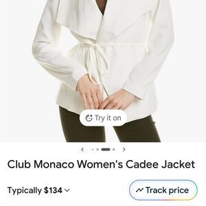 Club Monaco Women's Cream Belted Blazer
